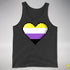 Nonbinary Pride 8-Bit Pixel Heart Premium Tank Top - Charcoal Triblend